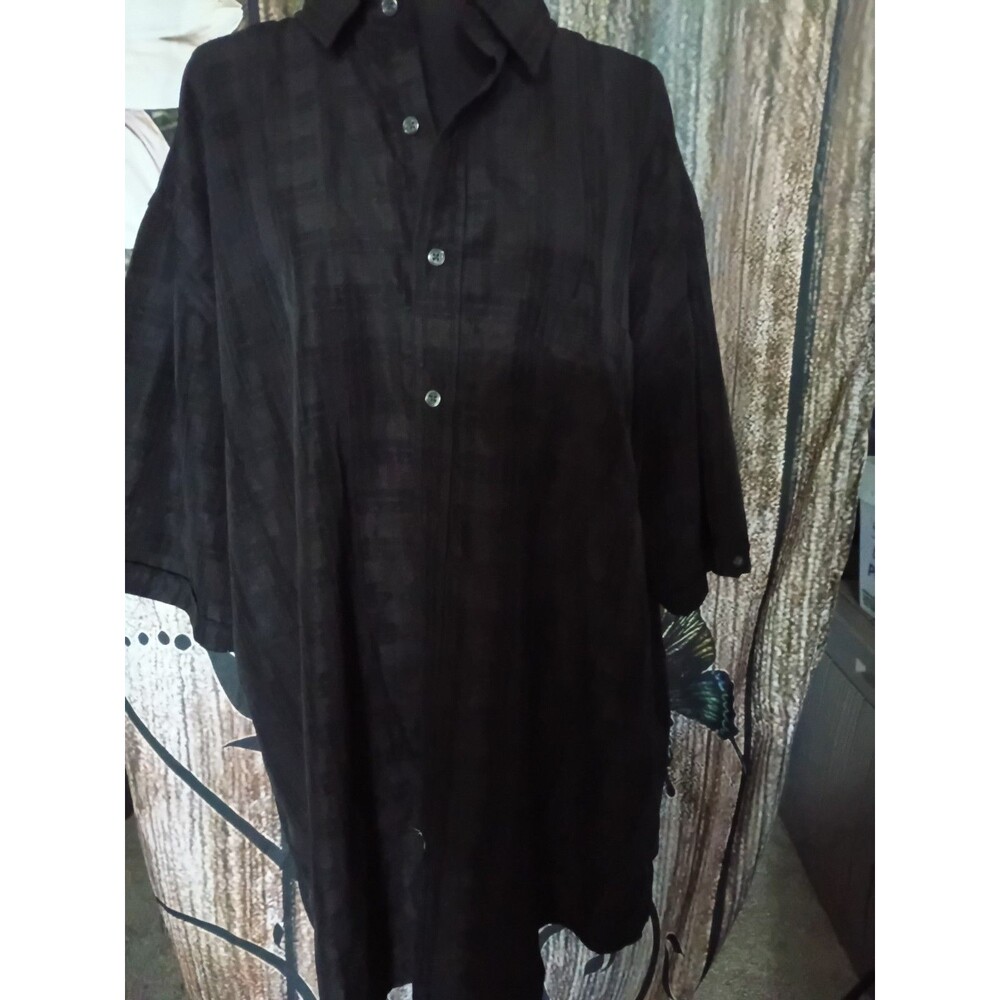 Bruno Mens Shirt Black Sueded Microfiber Button Down Long Sleeve Size 2XL Tall